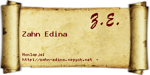 Zahn Edina névjegykártya